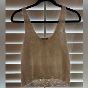 White Knit Tank Top